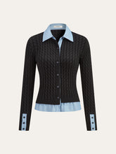 2 in1 Paneled Cable-Knit Cardigan